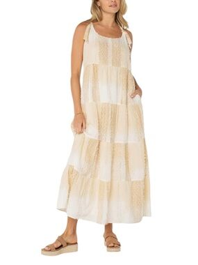 Liverpool Los Angeles Tie Strap Easy Fit Woven Maxi Dress size Medium